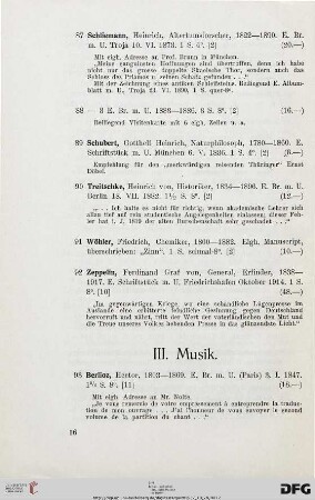 III. Musik (Nr. 93-141)