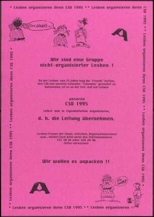 Wir sind eine Gruppe nicht-organisierter Lesben!