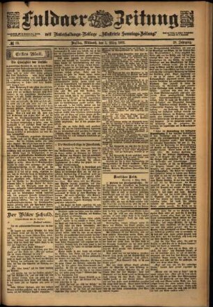 Erste Ausgabe vom Mittwoch, den 05. März 1902.
