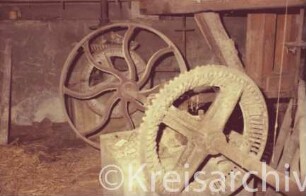 Kupfermühle: Innenansicht: Kammrad, Gestänge