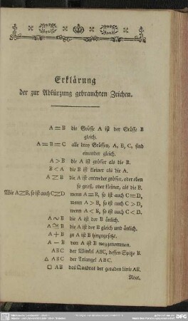 Erklärung der zur Abkürzung gebrauchten Zeichen