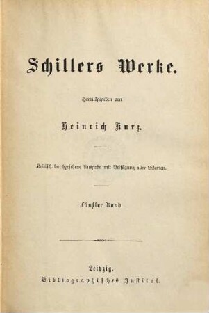 Schillers Werke, 5