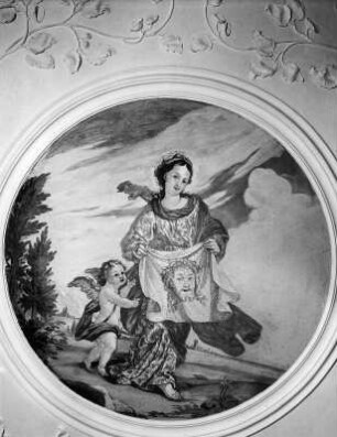 Heilige Veronika : Heilige Veronika. Wandmalerei (1722; J. B. Zimmermann). Mödingen, Klosterkirche Mariä Himmelfahrt, Emporenunterseite