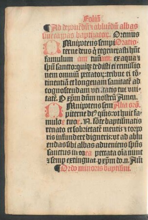 Ordo minoris baptismi.