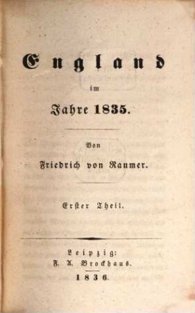 England im Jahre 1835, 1
