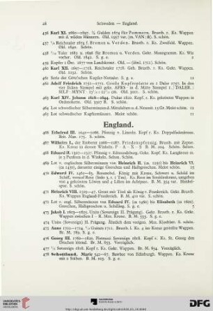 [England, Frankreich, Münzberechtigte Herren etc.] (Nr. 466-655)