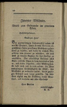 Zweyter Abschnitt. Briefe zum Gebrauche im gemeinen Leben.