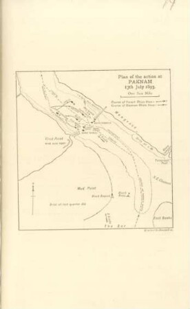 Plan of the action at Paknam 13th July 1893