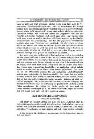 Zur Hochschulpädagogik