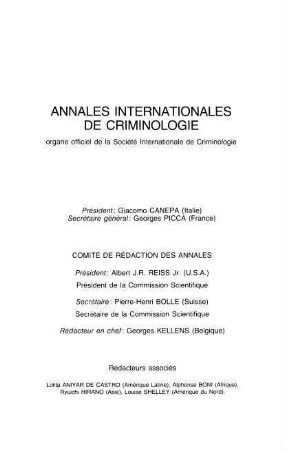Annales internationales de criminologie