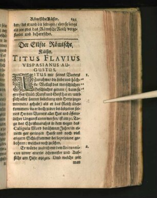 Der Ellfte Römische Kaiser. Titus Flavius Vespasianus Augustus.