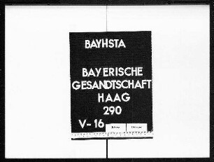 Privatkorrespondenz des bayerischen Gesandten mit dem Bankhaus Nockher in München in Finanzangelegenheiten