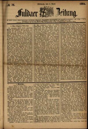 Ausgabe vom Mittwoch, den 02. April 1884.