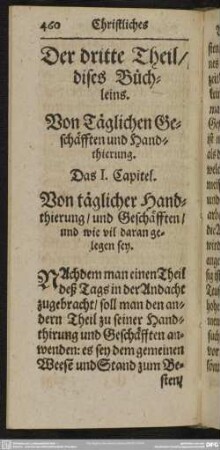 Der dritte Theil, dises Büchleins. Von Täglichen Geschäfften und Handthierung