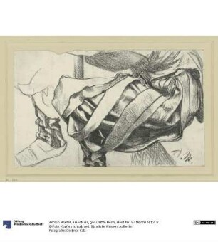 Beinstudie, geschlitzte Hose