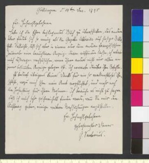 Brief von Sartorius, Georg Friedrich Christoph an Goethe, Johann Wolfgang von