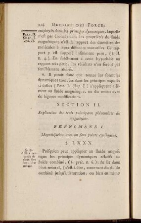 Section II. Explication des trois principaux phénomènes du magnétisme