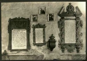 alte Kapelle. Grabstein 16. und 17. Jh.