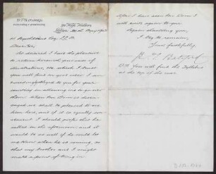 Schreiben an Hermann Muthesius (Brief)