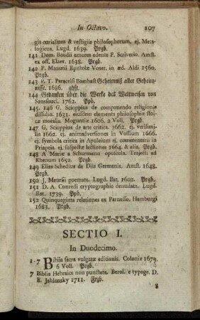 [In Duodecimo.] Sectio I. - Sectio XII.