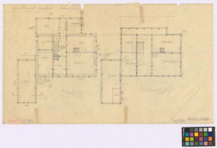 Arnsdorf (Kreis Rochlitz): Hof Georg Wegert. - Haupthaus (Grundriss des Erdgeschosses, Grundriss des Obergeschosses). - Scheune (Grundriss des Erdgeschosses, Grundriss des Obergeschosses). - Strohschuppen und Schweinestall (Grundriss des Erdgeschosses, Grundriss des Obergeschosses)