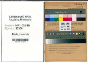 Entnazifizierung Heinrich Tiede , geb. 03.01.1899 (Spediteur)