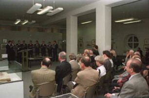 Präsentation Partitur "Das Liebesmahl der Apostel" : Dresden. Präsentation der autographen Partitur "Das Liebesmahl der Apostel" von Richard Wagner durch die Kulturstiftung der Länder und das Sächsische Staatsministerium für Wissenschaft und Kunst im Stadtmuseum (Landhaus) am 27. September 1996. Auftritt Collegium Canticum Dresden