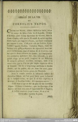 Abrègè De La Vie De Cornelius Nepos
