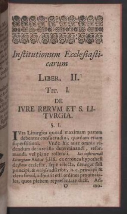 Institutionum Ecclesiasticarum. Liber. II.
