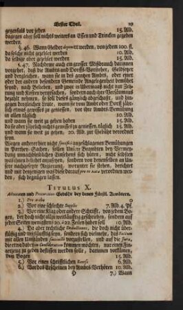 Titulus X. Advocaten Procuration-Gebühr bey denen Fürstl. Aembtern