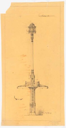 Straßenlaterne mit Oberleitungsmasten: Ansicht