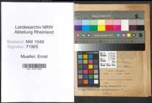 Entnazifizierung Ernst Mueller , geb. 27.06.1896 (Gastwirt)