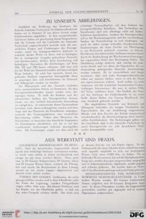 Zu unseren Abbildungen / Aus Werkstatt und Praxis