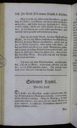 Siebentes Kapitel. Von der Kolik. - Eilftes Kapitel. Von den Krankheiten der Nieren und der Blase.