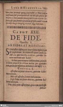Caput XXII. De Fide