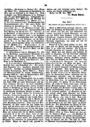 Zur Zeit : (Eine Antwort dem Herrn Seminardirektor Eisenlohr)