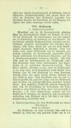 VIII. Nießbrauch
