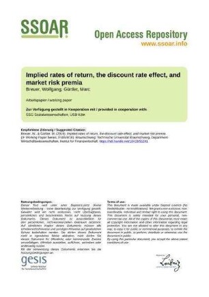 Implied rates of return, the discount rate effect, and market risk premia