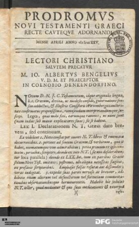 Prodromvs Novi Testamenti Graeci Recte Cavteqve Adornandi