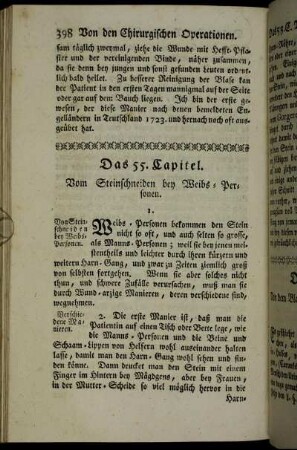 Das 55. Capitel. Vom Steinschneiden bey Weibs-Personen.