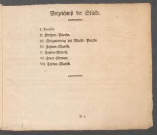 Verzeichniß der Stücke