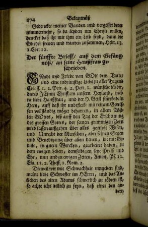 Der fünffte Brieff/ auß dem Gefängnüß/ an seine Haußfrau geschrieben. - Der sechste Brieff (auß dem Gefängnüß/ an seine Brüder geschrieben.