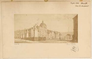Umgestaltung der Schlossfreiheit, Berlin Monatskonkurrenz September 1874: Ansicht der alten Schlossfreiheit (Spreeansicht)