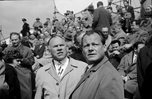 Berlin: Willy Brandt und Bundestagspräsident Gerstenmaier