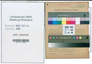 Entnazifizierung Heinrich Johr , geb. 13.05.1912 (Schneider)