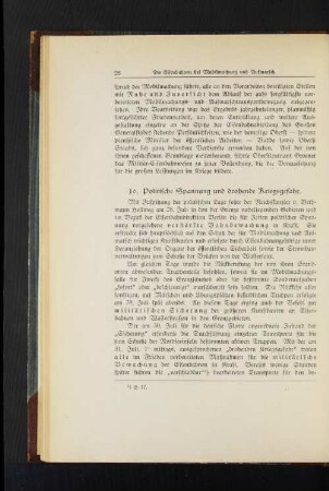 10. Politische Spannung und drohende Kriegsgefahr.