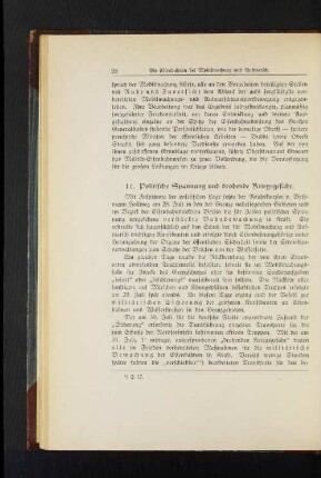 10. Politische Spannung und drohende Kriegsgefahr.