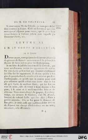 (Lettre XI - XX)