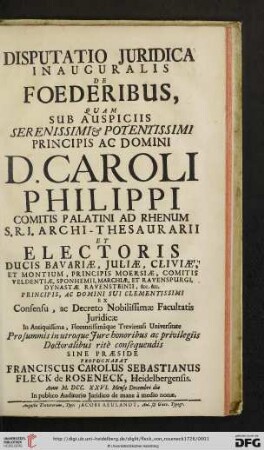 Disputatio Juridica Inauguralis De Foederibus