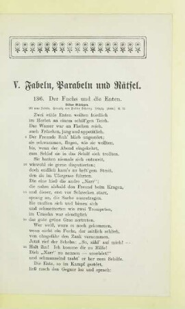 V. Fabeln, Parabeln und Rätsel
